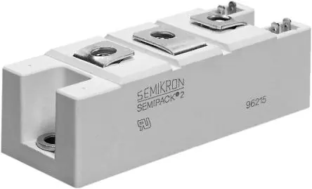 Produktfoto 1 von Semikron Danfoss Dioden-/Thyristor-Modul SCR 156 A 1800 V, Gate-Trigger 150 mA 5.4 kA 1.6 V SEMIPACK2 5-Pin
