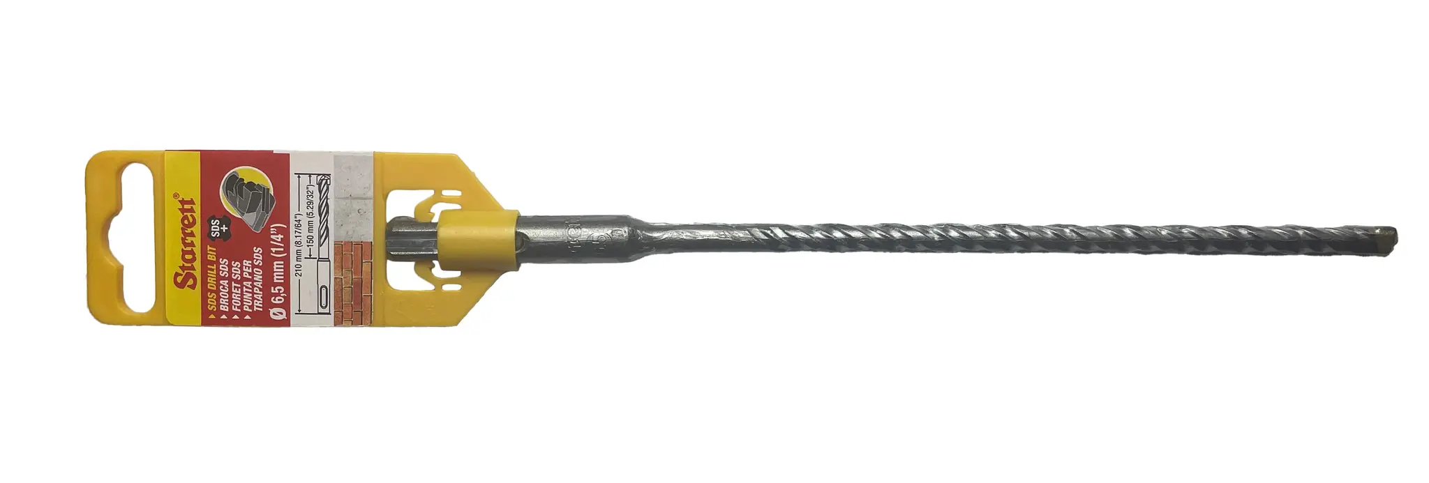 Produktfoto 1 von Starrett SDS Plus Carbidstahl SDS Plus-Bohrer 6.5mm x 210 mm, Anschliffwinkel 130°