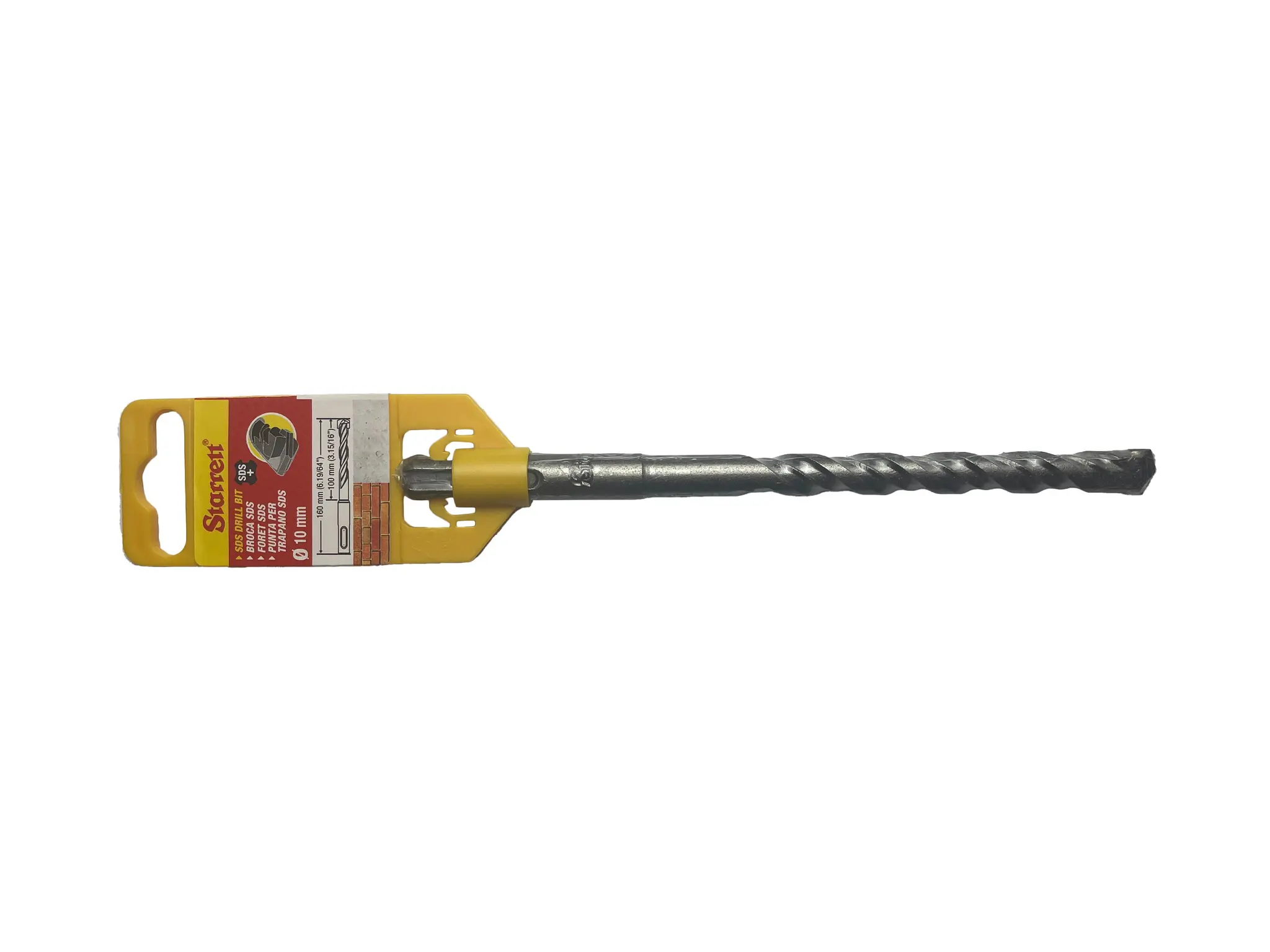 Produktfoto 1 von Starrett SDS Plus Carbidstahl SDS Plus-Bohrer 10mm x 160 mm, Anschliffwinkel 130°