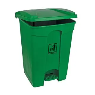 Produktfoto 1 von Robert Scott 45L Polypropylene Pedal Bin Polypropylen Mülleimer 45L Grün mit Pedal T 410 mm H. 410 mm B. 410mm Deckel