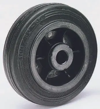 Produktfoto 1 von LAG Rollwagenrolle Schwarz, Mat. Gummi, 90 kg Ø 125 mm, B. 37.5 mm