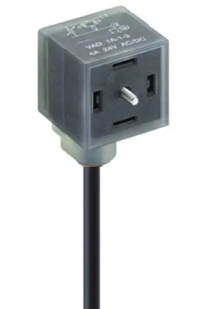 Produktfoto 1 von Lumberg Automation VAD DIN 43650 Steckverbinder DIN 43650 2+E Buchse / 24V ac/dc Kontrollleuchte, Schwarz