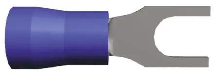 Produktfoto 1 von TE Connectivity 165012 Blau Isoliert Gabelkabelschuh B. 6.4mm, 4.17 mm 16 AWG 14 AWG