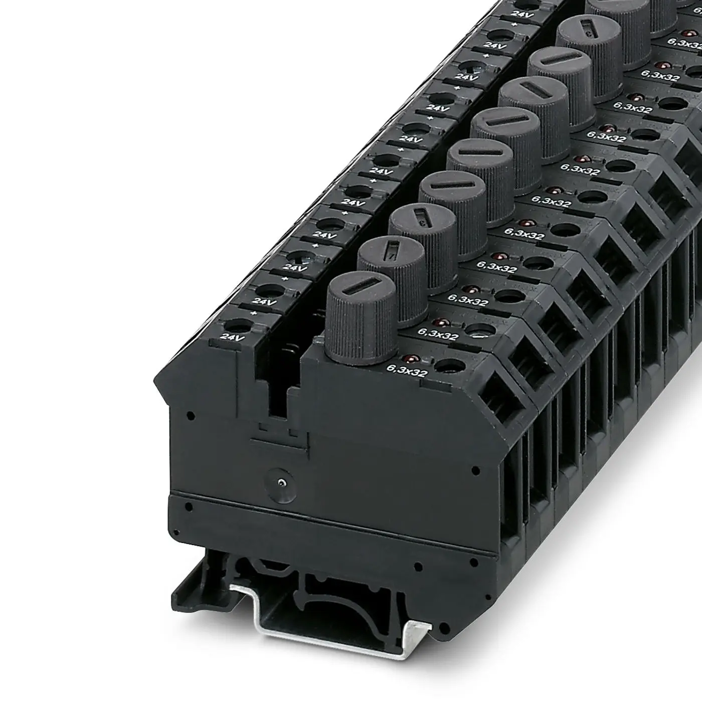 Produktfoto 1 von Phoenix Contact UK 10-DREHSILED 24 (6.3X32) Modularer Anschlussklemmenblock 1 Schwarz, 10 mm²