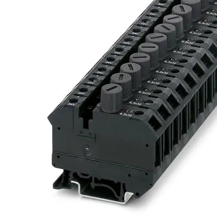Produktfoto 1 von Phoenix Contact UK 10-DREHSILED 24 (6.3X32) Modularer Anschlussklemmenblock 1 Schwarz, 10mm² Schraubbefestigung