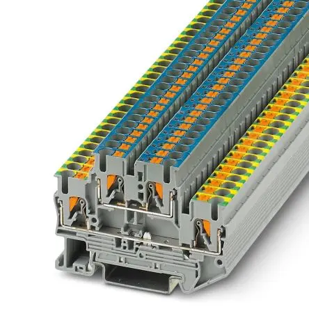 Produktfoto 1 von Phoenix Contact PTTB 2.5-PE/N Doppelstock Reihenklemmen Zweifach Grau, 2.5mm², 500 V, Einstecken
