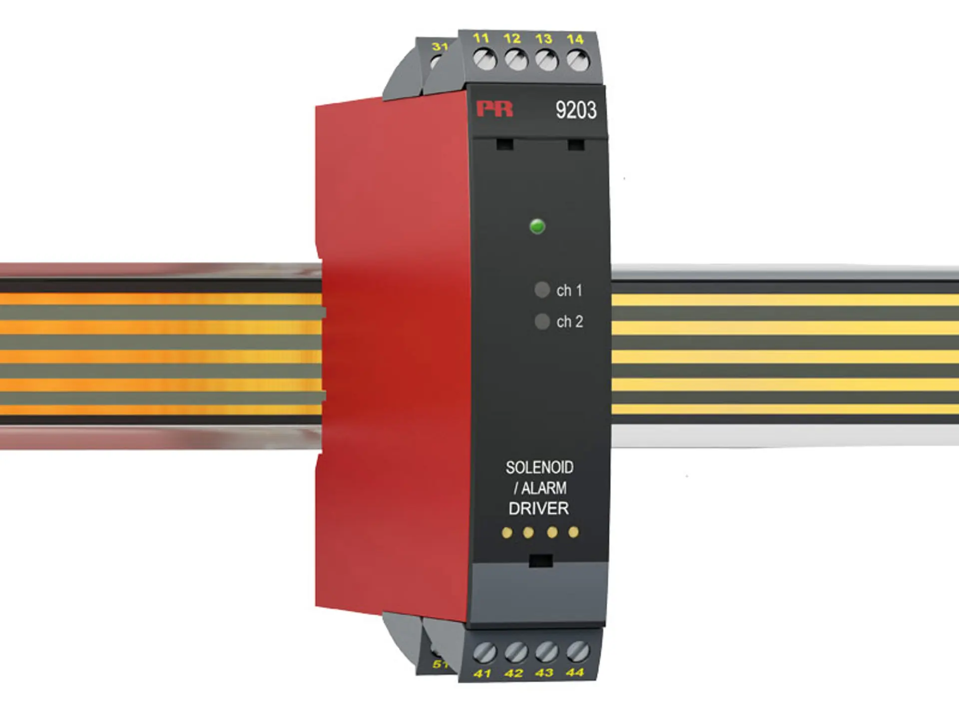 Produktfoto 1 von PR Electronics Serie 9200 Signalwandler 19.2/31.2 V dc, PnP 0 to 5 A EIN / Relais 30 V dc AUS DIN-Hutschiene, IECEx/ATEX