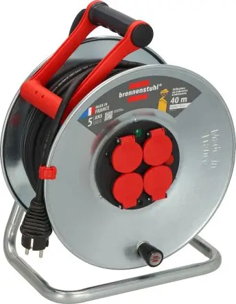 Produktfoto 1 von brennenstuhl H07RN-F Verlängerungskabeltrommel, 40 m, 4-fach, Typ E - Französisch IP44 230V