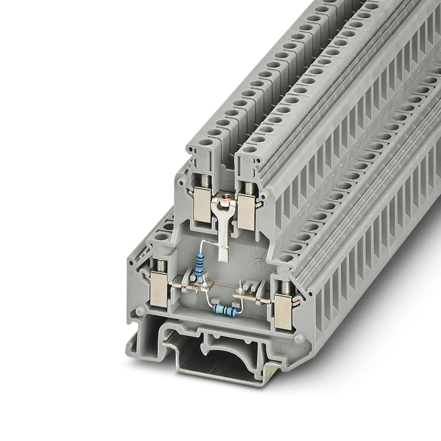 Produktfoto 1 von Phoenix Contact UKK 5-2R/1K4/UL-UR/10K/O-UL Bauteil-Anschlussklemmenblock 2 Grau, 4 mm²