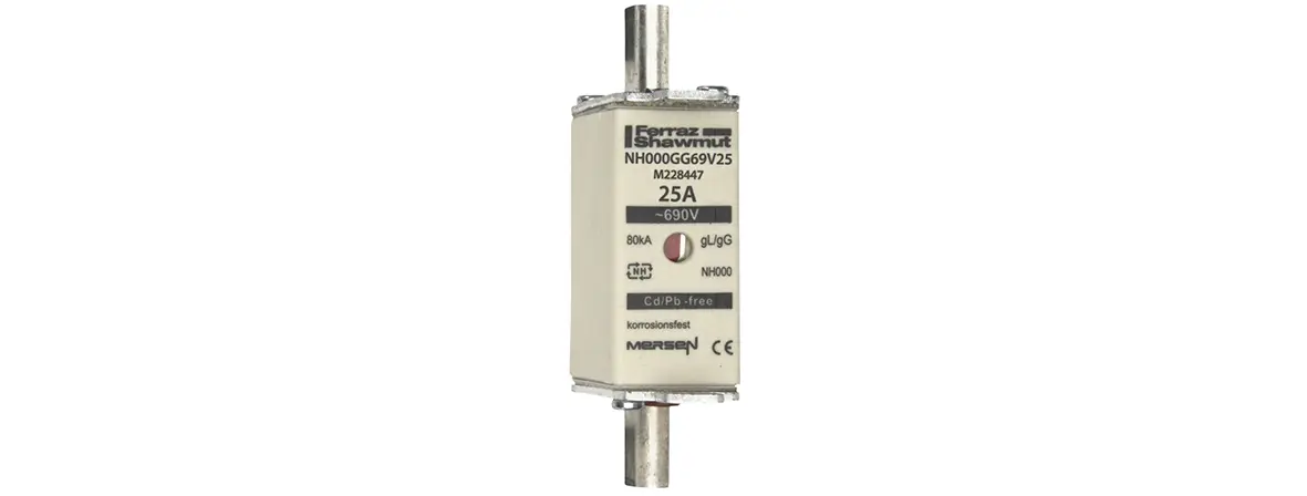 Produktfoto 1 von Mersen NH-Sicherung NH000, 690V ac / 25A gG