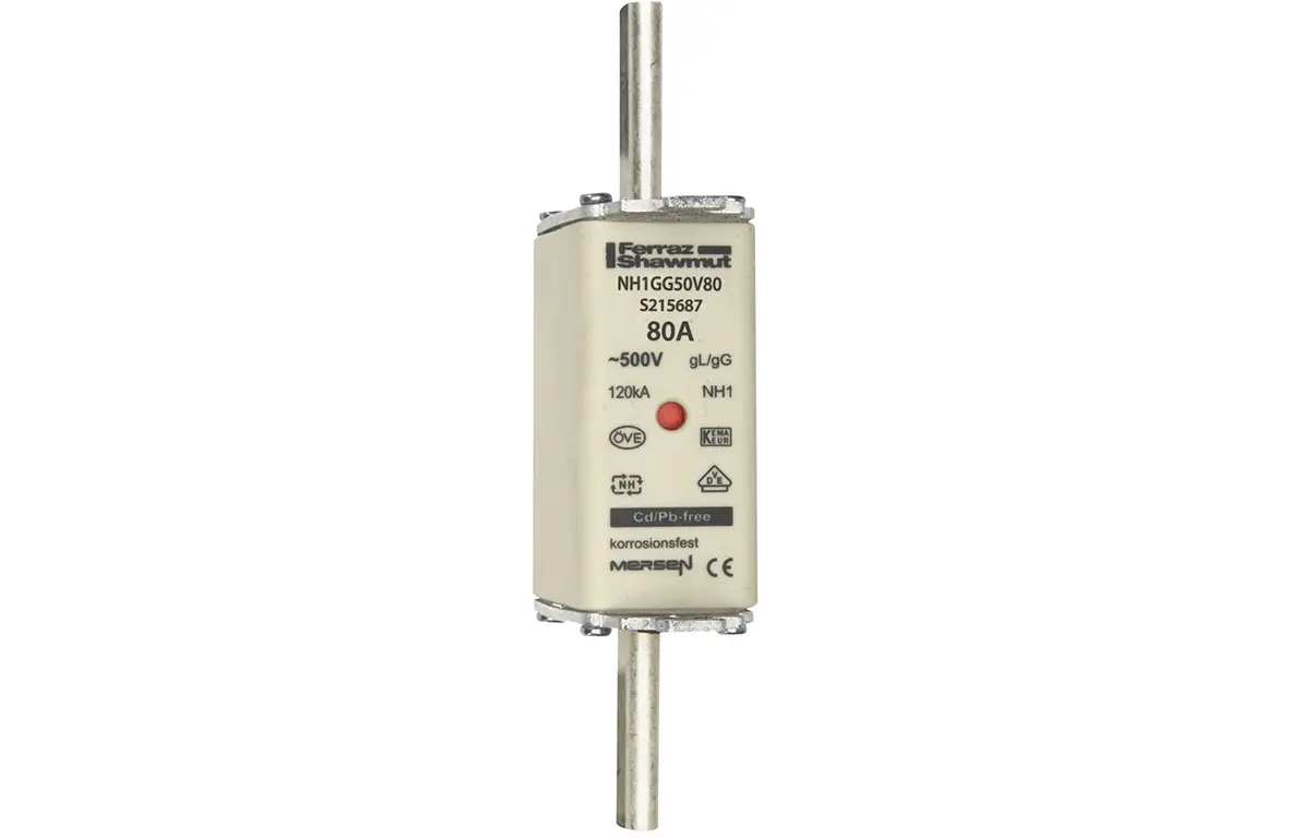 Produktfoto 1 von Mersen NH-Sicherung NH1, 500V ac / 80A gG