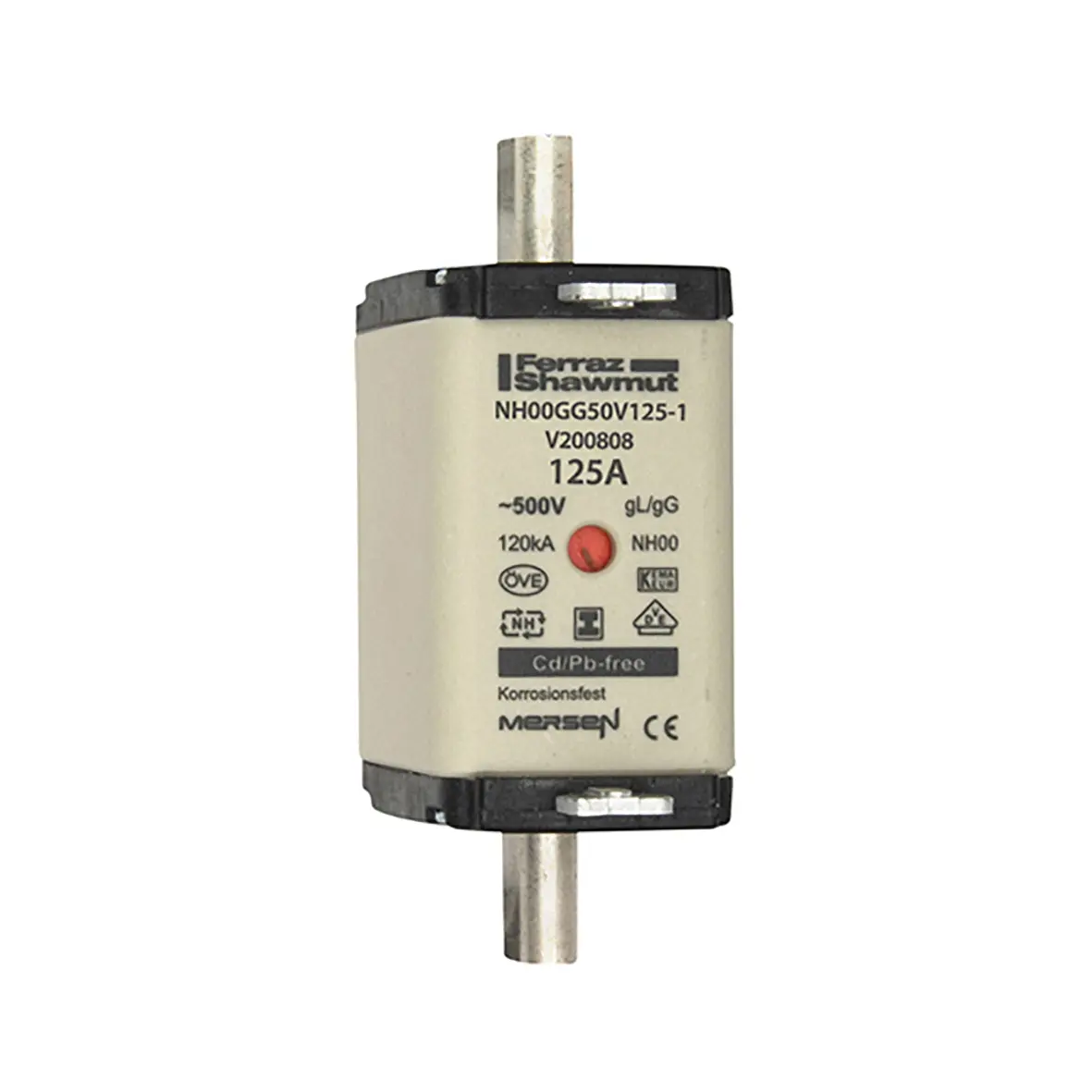 Produktfoto 1 von Mersen NH-Sicherung NH00, 500V ac / 125A gG