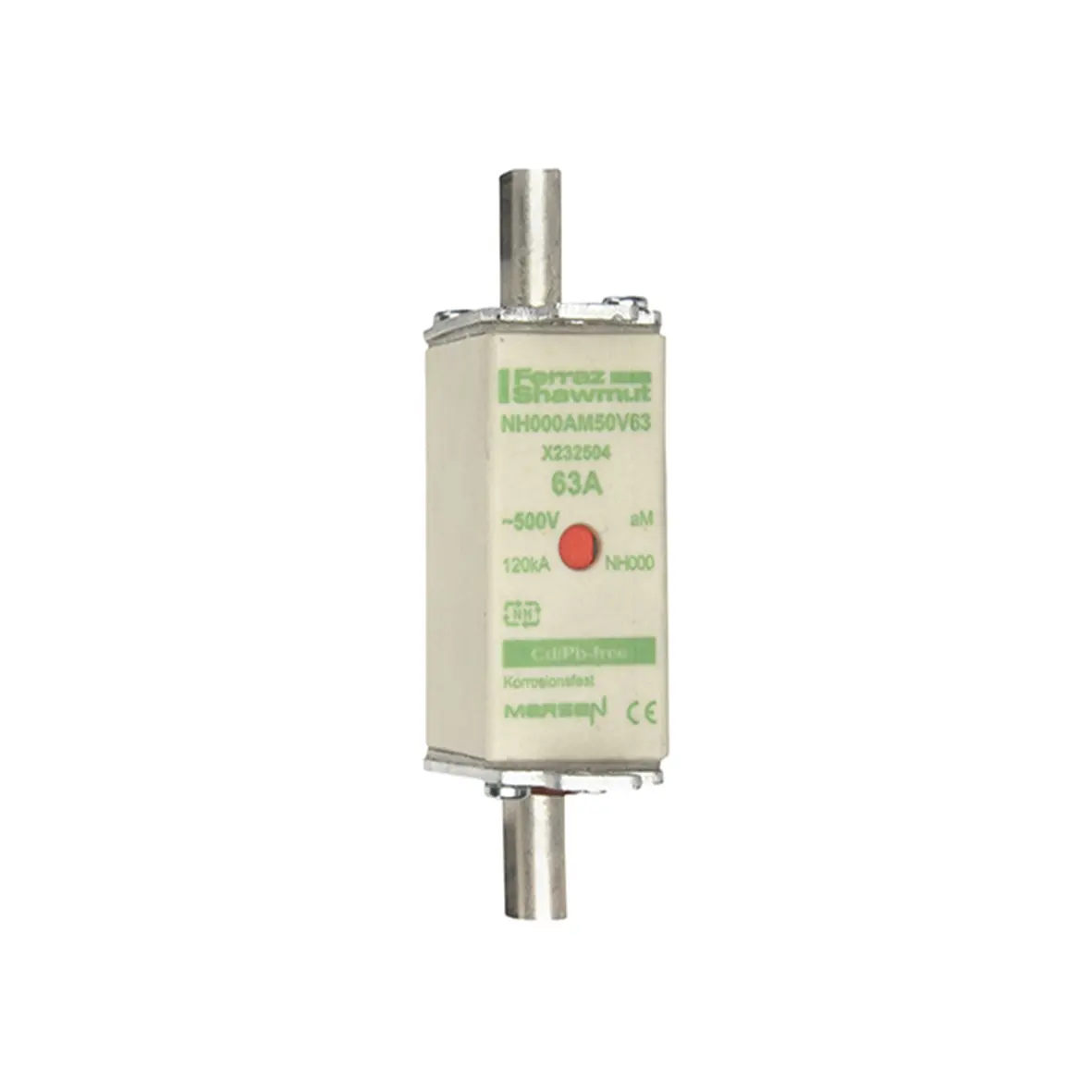 Produktfoto 1 von Mersen NH-Sicherung NH000, 500V ac / 63A aM