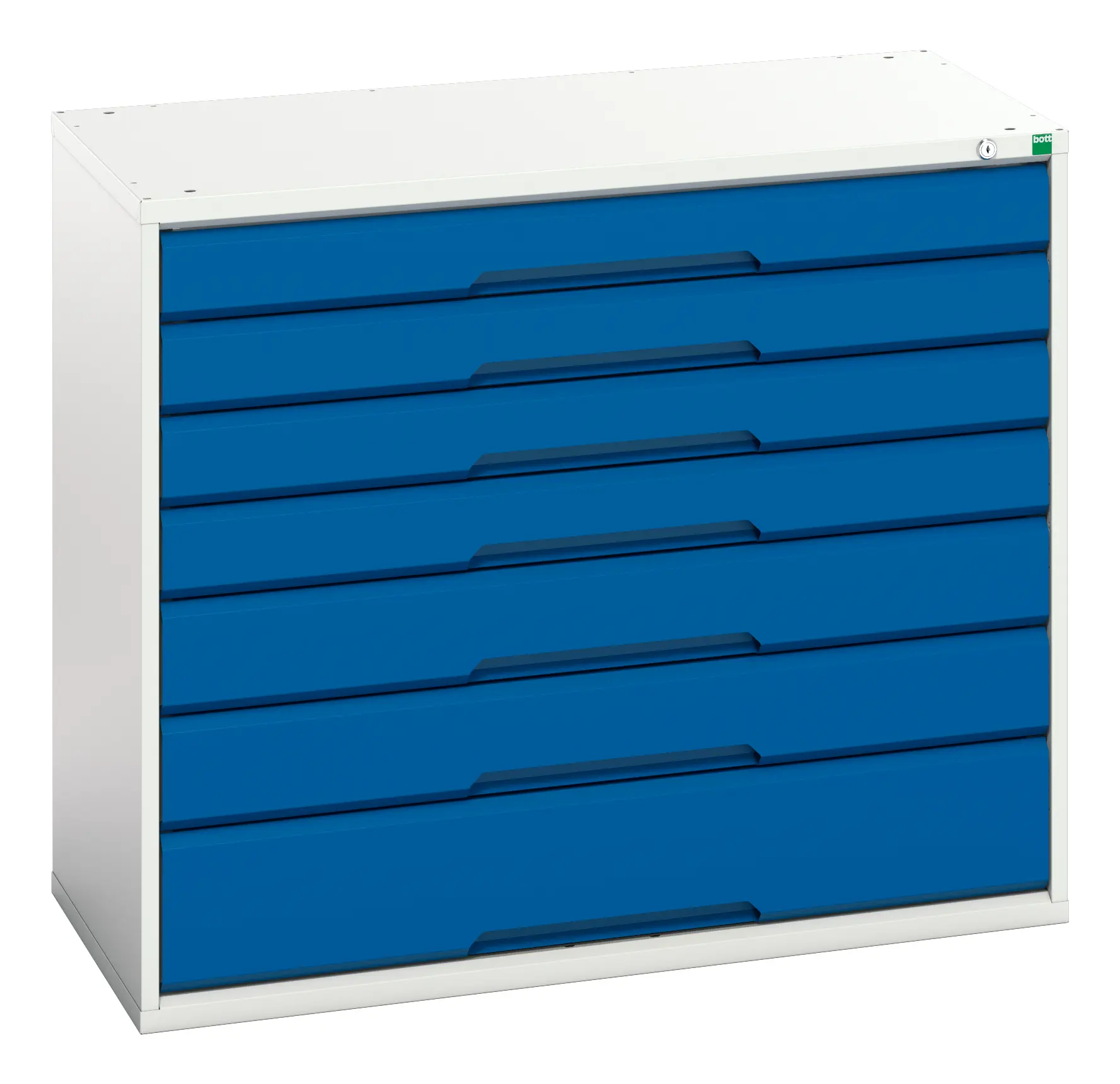 Produktfoto 1 von Bott 7 Stahl Schrank Grau, Blau, 900 mm x 1050 mm x 550 mm