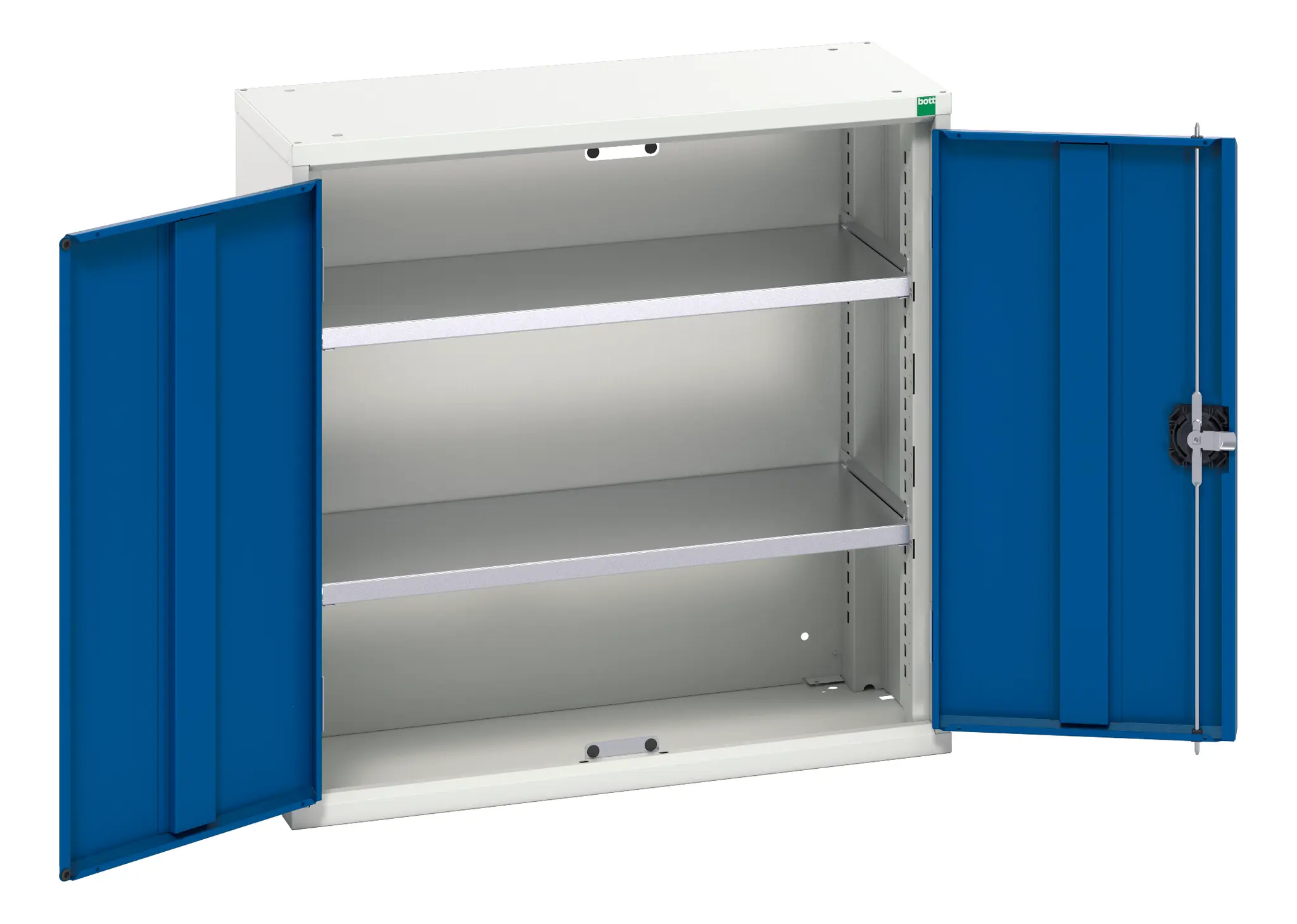 Produktfoto 1 von Bott Schrank Typ Schrank mit Ablage Freistehend 2 Tür/en 2 Regal/e 0 Schublade/n 800 mm 800 mm Ja 350 mm Stahlblech