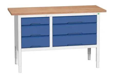Produktfoto 1 von Bott Aufbewahrungstisch Stahl Werkbank Einstellbare Höhe L. 600 mm B. 1500mm H. 930 mm, Traglast 75kg