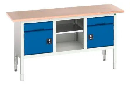 Produktfoto 1 von Bott Aufbewahrungstisch Stahl Werkbank Einstellbare Höhe L. 600 mm B. 1750mm H. 930 mm, Traglast 75kg