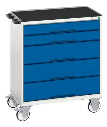 Produktfoto 1 von Bott Stahlblech Schrank, Typ Beweglicher Schrank 5 Schubladen mit Rädern, 965 mm x 800mm x 550 mm