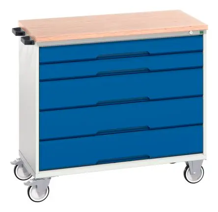 Produktfoto 1 von Bott Stahlblech Schrank, Typ Beweglicher Schrank 5 Schubladen mit Rädern, 980 mm x 1050mm x 600 mm