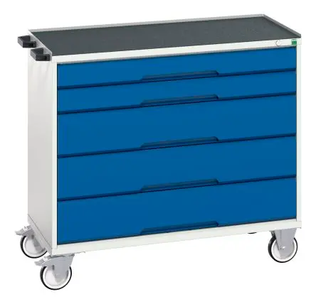Produktfoto 1 von Bott Stahlblech Schrank, Typ Beweglicher Schrank 5 Schubladen mit Rädern, 965 mm x 1050mm x 550 mm