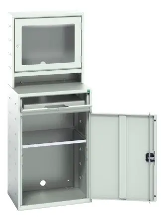 Produktfoto 1 von Bott stehend Computerschrank Tastaturablage, B 650mm H 1650 mm T 550 mm aus Stahl