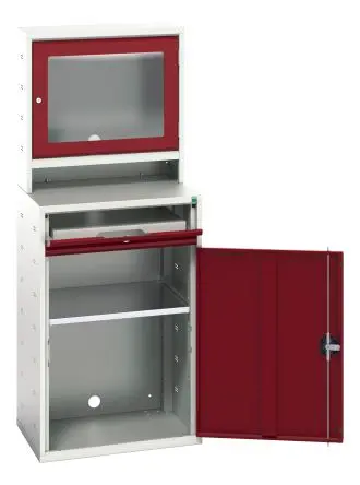 Produktfoto 1 von Bott Sitzen/Stehen Computerschrank Tastaturablage, B 650mm H 1650 mm T 550 mm aus Stahl