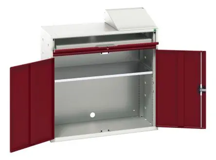 Produktfoto 1 von Bott Sitzen/Stehen Computerschrank Grau Tastaturablage, B 1.05m H 1130 mm T 550 mm aus Stahl