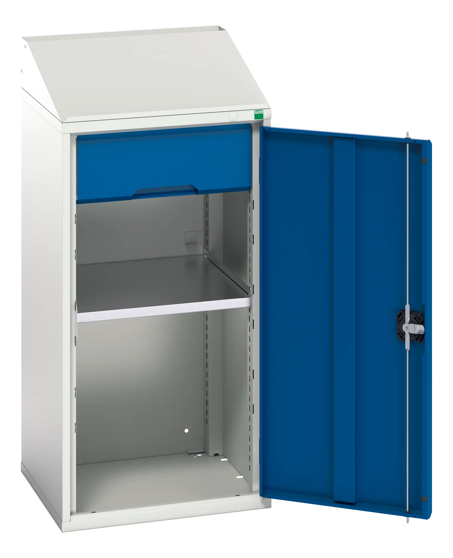 Produktfoto 1 von Bott Schrank Typ Schrank mit Ablage Bodenmontage 1 Tür/en 1 Regal/e 1 Schublade/n Verriegelbar Stahlblech
