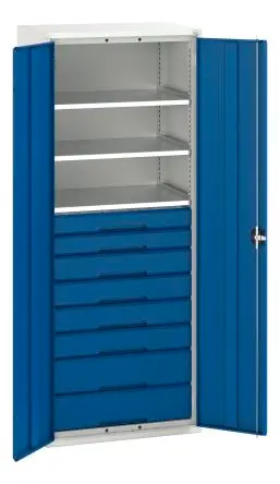 Produktfoto 1 von Bott Schrank Typ Bestückter Schrank Freistehend 2 Tür/en 3 Regal/e 8 Schublade/n 2000 mm 800mm Abschließbar 550 mm