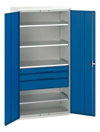 Produktfoto 1 von Bott Schrank Typ Bestückter Schrank Freistehend 2 Tür/en 4 Regal/e 3 Schublade/n 2000 mm 1050mm Abschließbar 550 mm
