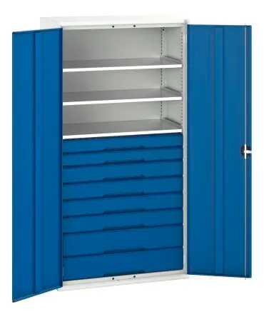 Produktfoto 1 von Bott Schrank Typ Bestückter Schrank Freistehend 2 Tür/en 3 Regal/e 8 Schublade/n 2000 mm 1050mm Abschließbar 550 mm