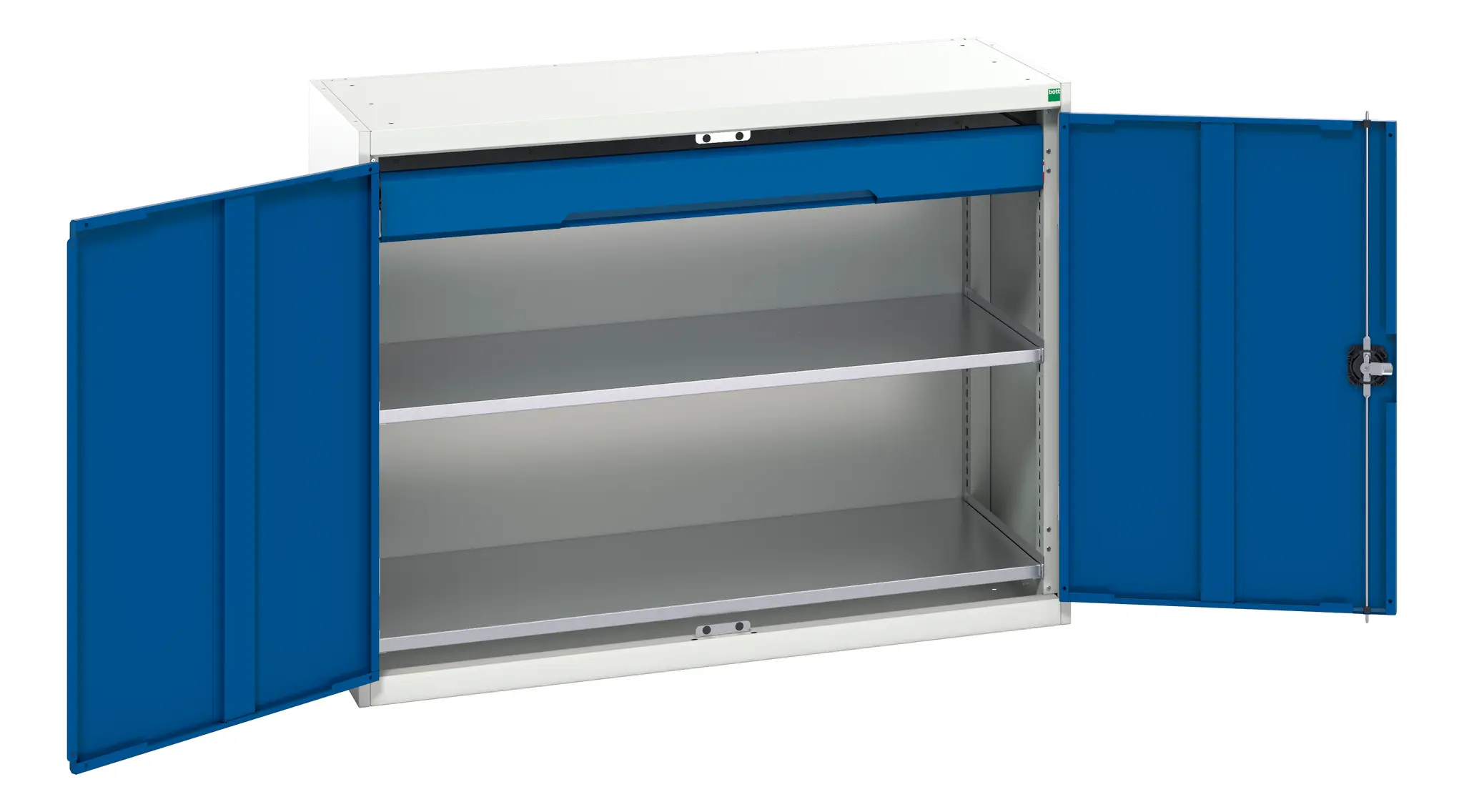 Produktfoto 1 von Bott Schrank Typ Bestückter Schrank Bodenmontage 2 Tür/en 2 Regal/e 1 Schublade/n Verriegelbar Stahlblech