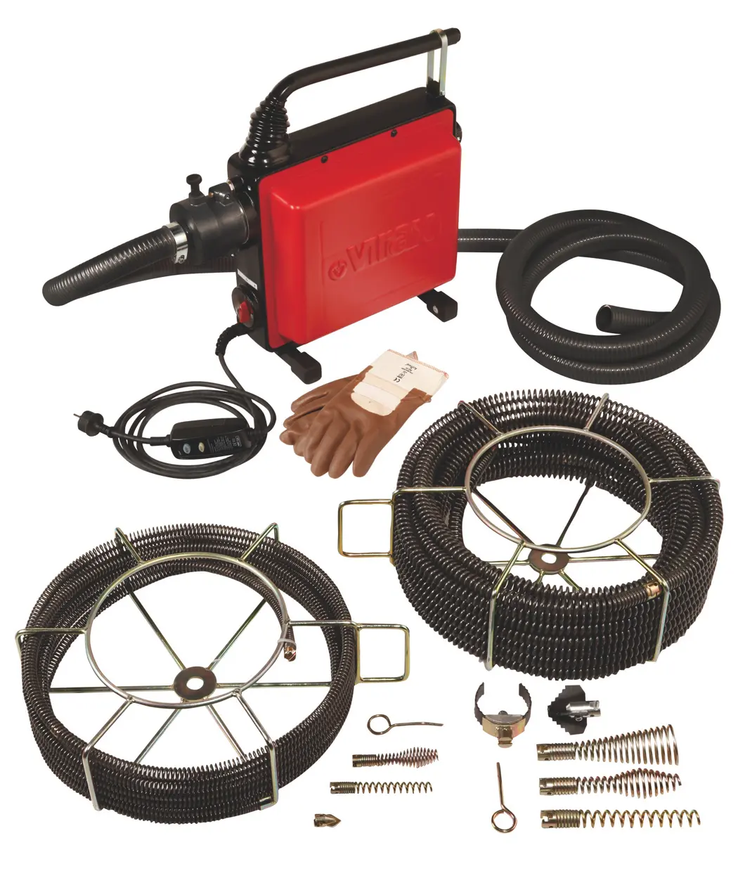 Produktfoto 1 von Virax Mit Leitung Elektrischer Abflussreiniger VAL 96QC Automatischer Kabelantrieb 150 mm ø Spiral Anbauteil 22 mm