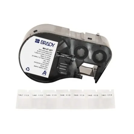 Produktfoto 1 von Brady B-427 Etikett für BMP41, BMP51, BMP53, M511, M410, M510 auf Schwarz auf Weiß, Transparent, 25.40mm