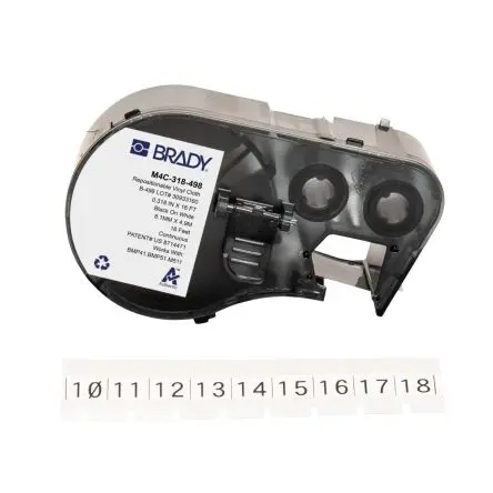 Produktfoto 1 von Brady Etikett Schwarz für BMP41, BMP51, BMP53, M410, M510, M511 auf Weiß, Schwarz 4.88 mm 8.08 mm 4.88 mm 8.08 mm