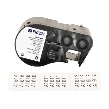 Produktfoto 1 von Brady Etikett Schwarz für BMP41, BMP51, BMP53, M410, M510, M511 auf Schwarz, Weiß 38.1 mm 25.4 mm 38.1 mm 25.4 mm