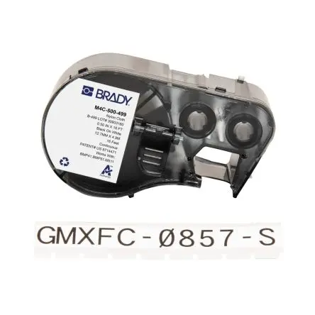 Produktfoto 1 von Brady Etikett Schwarz für BMP41, BMP51, BMP53, M410, M510, M511 auf Schwarz, Weiß 4.88 m 12.7 mm 4.88 m 12.7 mm