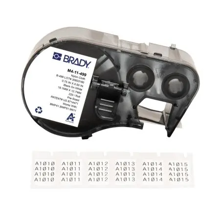 Produktfoto 1 von Brady B-499 Etikett für BMP41, BMP51, BMP53, M511, M410, M510 auf Schwarz auf Weiß, 12.70mm
