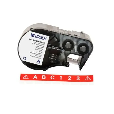 Produktfoto 1 von Brady Etikett Weiß für BMP41, BMP51, BMP53, M410, M510, M511 auf Weiß, Rot 7.62 m 12.7 mm 7.62 m 12.7 mm
