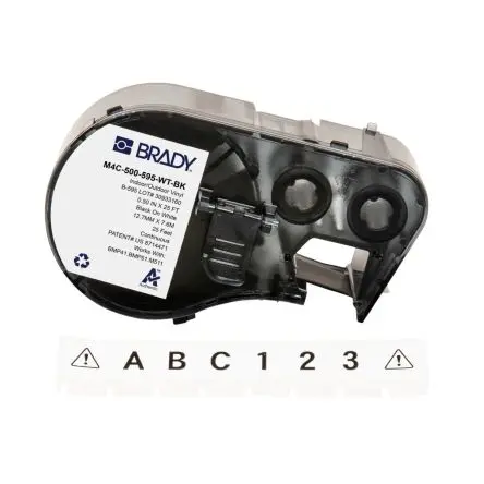 Produktfoto 1 von Brady Etikett Schwarz für BMP41, BMP51, BMP53, M410, M510, M511 auf Weiß, Schwarz 7.62 m 12.7 mm 7.62 m 12.7 mm