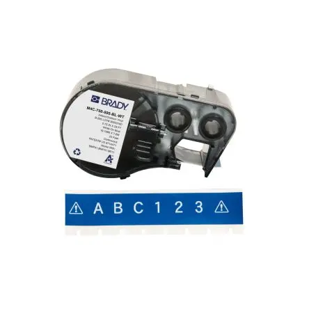 Produktfoto 1 von Brady Etikett Weiß für BMP41, BMP51, BMP53, M410, M510, M511 auf Blau, Weiß 7.62 m 19.05 mm 7.62 m 19.05 mm