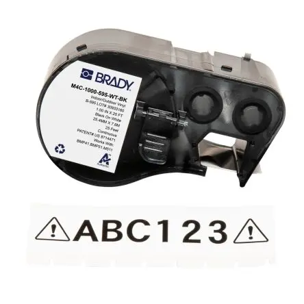 Produktfoto 1 von Brady Etikett Schwarz für BMP41, BMP51, BMP53, M410, M510, M511 auf Weiß, Schwarz 7.62 m 25.4 mm 7.62 m 25.4 mm