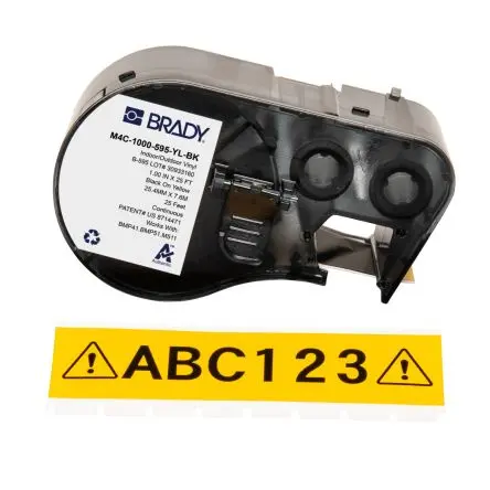 Produktfoto 1 von Brady Etikett Schwarz für BMP41, BMP51, BMP53, M410, M510, M511 auf Schwarz, Gelb 7.62 m 25.4 mm 7.62 m 25.4 mm