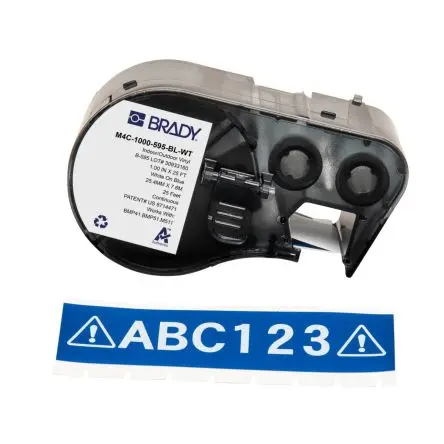 Produktfoto 1 von Brady Etikett Weiß für BMP41, BMP51, BMP53, M410, M510, M511 auf Weiß, Blau 7.62 m 25.4 mm 7.62 m 25.4 mm