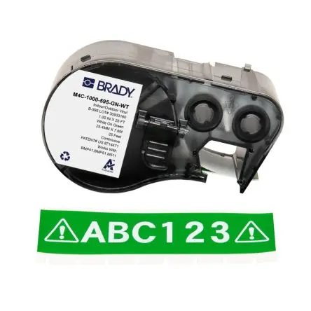 Produktfoto 1 von Brady B-595 Etikett für BMP41, BMP51, BMP53, M511, M410, M510 auf Weiß auf Grün
