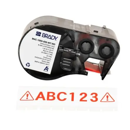 Produktfoto 1 von Brady Etikett Rot für BMP41, BMP51, BMP53, M410, M510, M511 auf Rot, Weiß 7.62 m 25.4 mm 7.62 m 25.4 mm