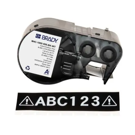 Produktfoto 1 von Brady Etikett Weiß für BMP41, BMP51, BMP53, M410, M510, M511 auf Weiß, Schwarz 7.62 m 25.4 mm 7.62 m 25.4 mm