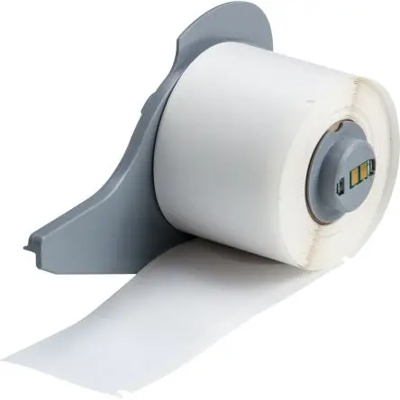 Produktfoto 1 von Brady Etikett B. 38.1 mm für BMP71, M710 100 Per Pack auf Klar, Weiß 101.6 mm Beschichtet Vinyl selbstlaminierend