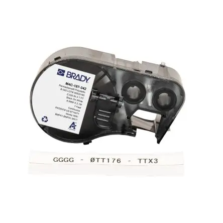 Produktfoto 1 von Brady Etikette auf Rolle B. 8.51 mm für BMP41, BMP51, BMP53, M410, M510, M511 1 pro Paket auf Schwarz, Weiß 2.13 m