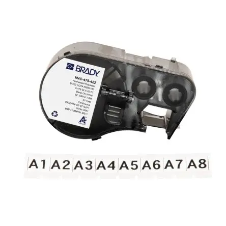 Produktfoto 1 von Brady Etikett Schwarz für BMP41, BMP51, BMP53, M410, M510, M511 auf Weiß, Schwarz 7.62 m 12.07 mm 7.62 m 12.07 mm